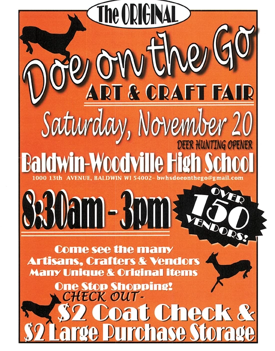 BALDWIN Doe on the Go Art & Craft Fair Saturday, November 20th